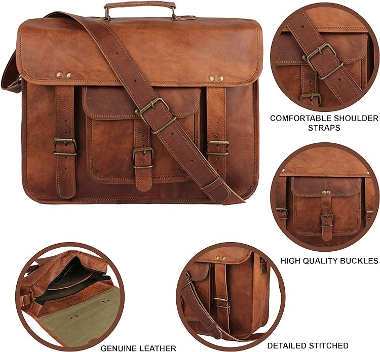 Cuban Leather Laptop Bag