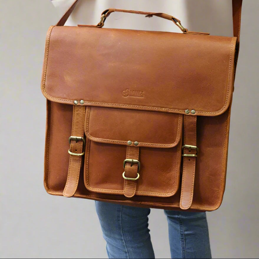 Cuban Leather Laptop Bag