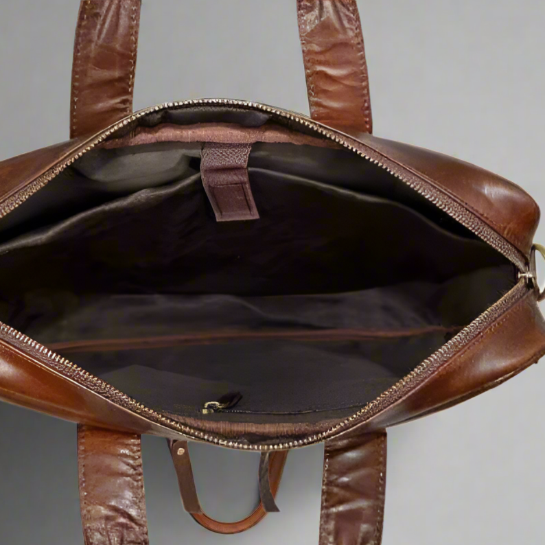 Santorini Slim Leather Laptop Bag