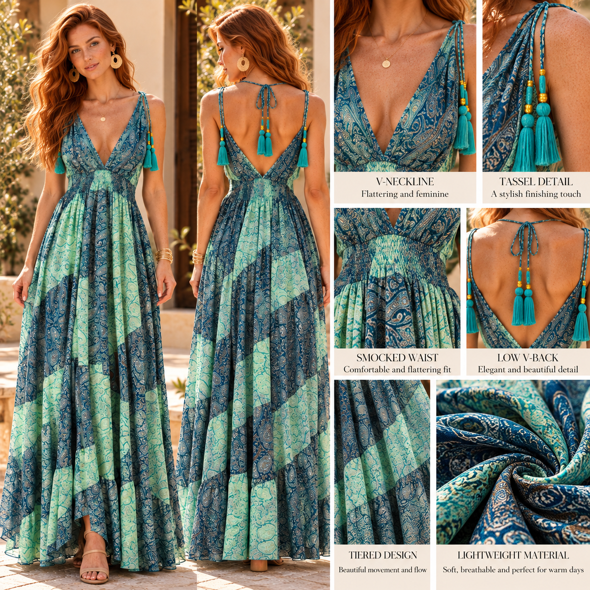 Turquoise Paisley Dream Maxi Dress