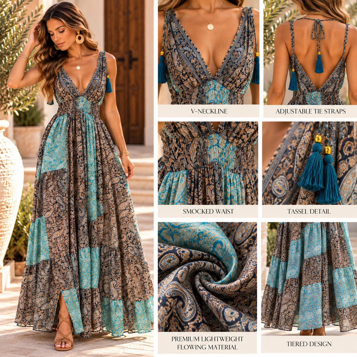 Sapphire Paisley Escape Maxi Dress