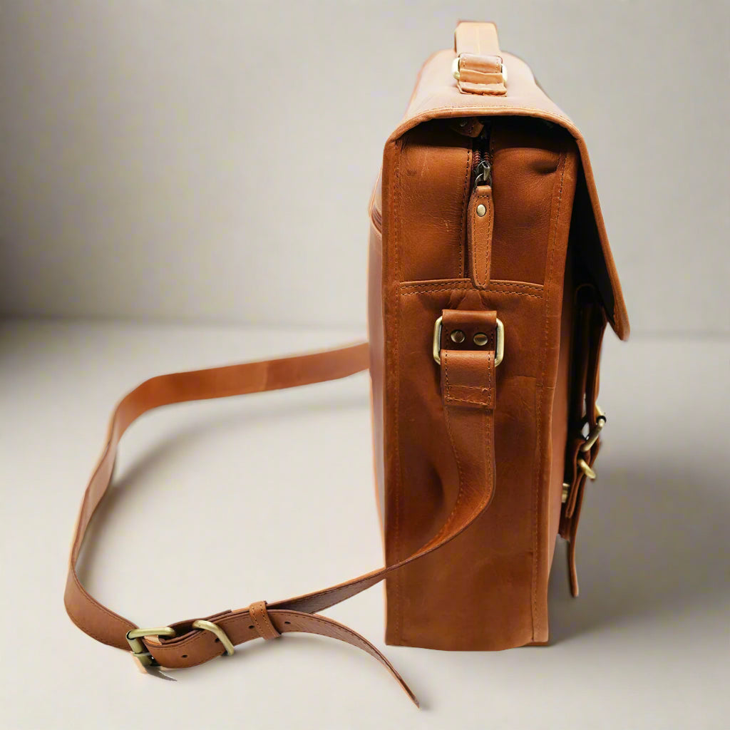 Cuban Leather Laptop Bag