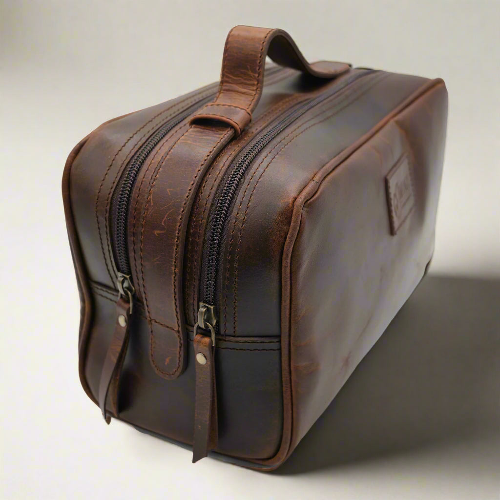 Vintage Double Zip Toiletry Bag