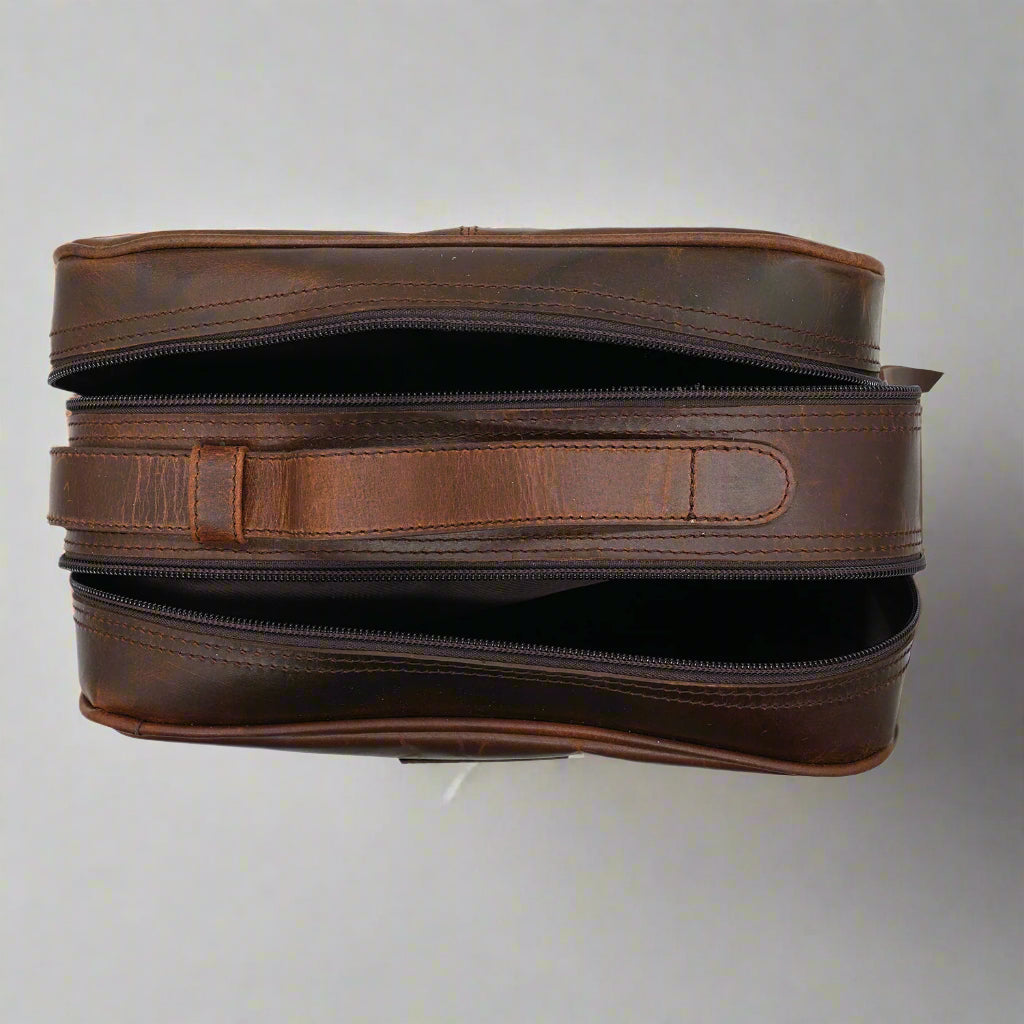 Vintage Double Zip Toiletry Bag