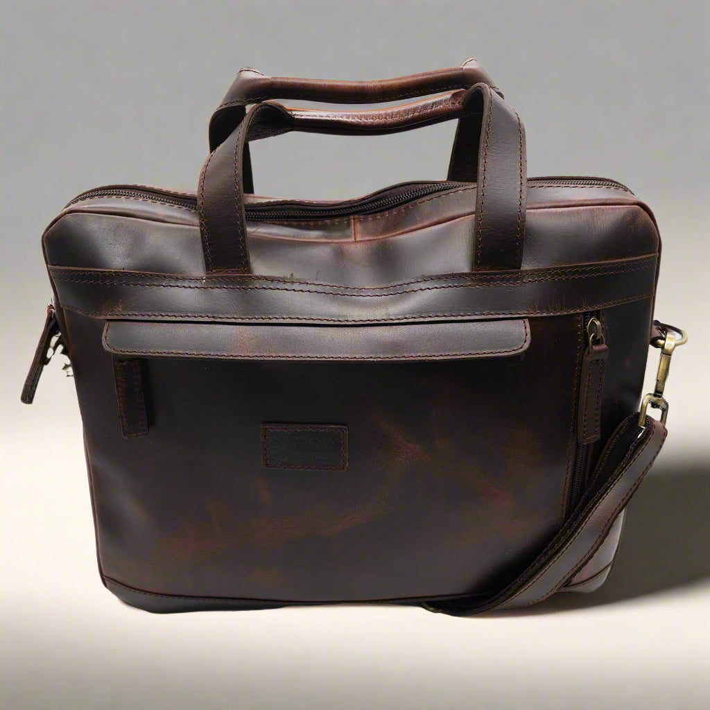 Java Journey Leather Laptop Bag