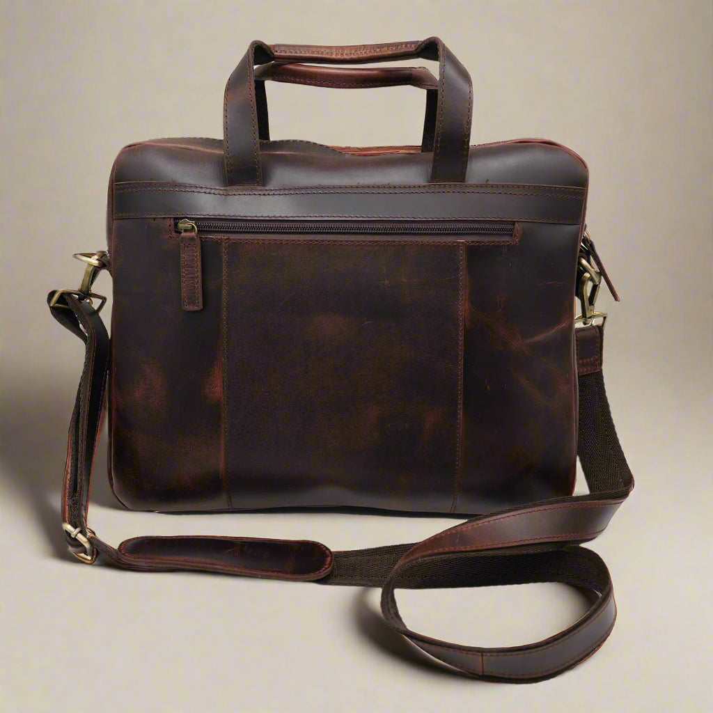 Java Journey Leather Laptop Bag
