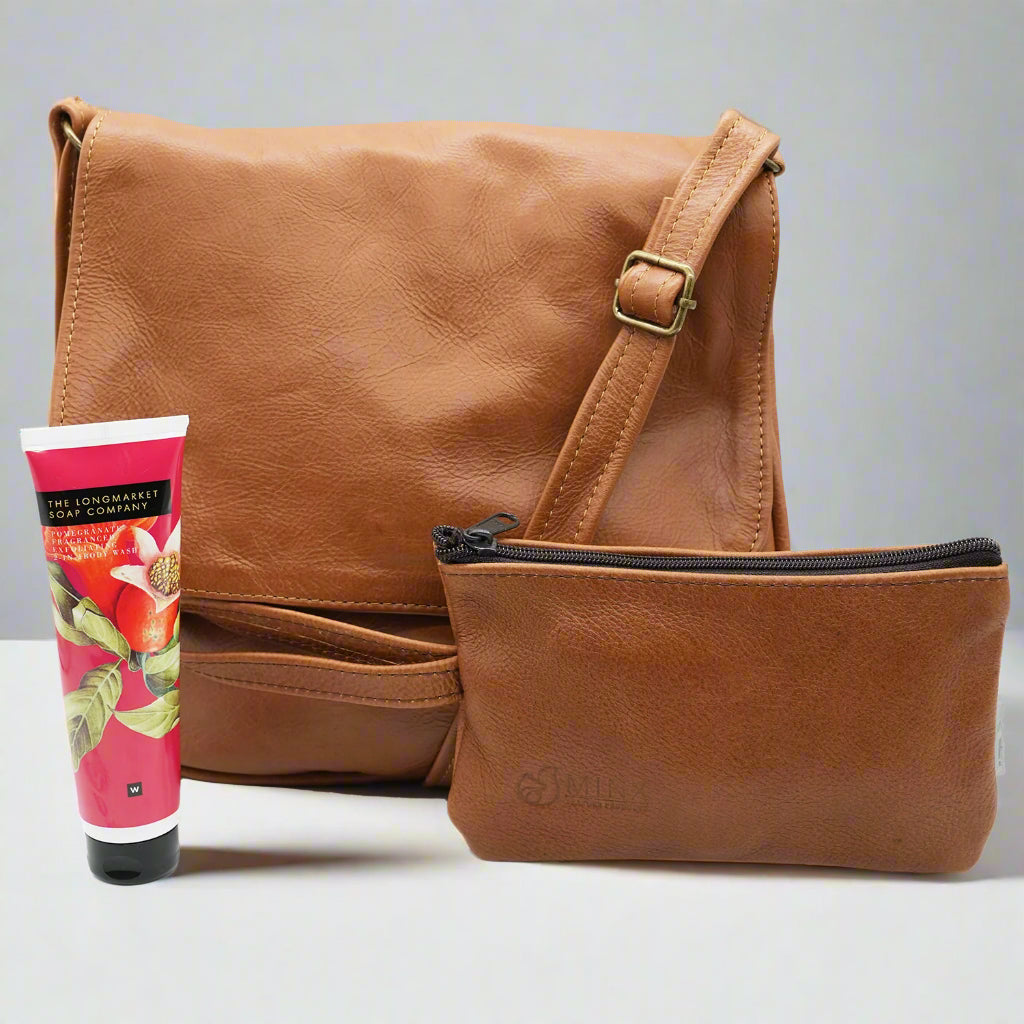 Huxley Leather Hand Bag and Bodywash