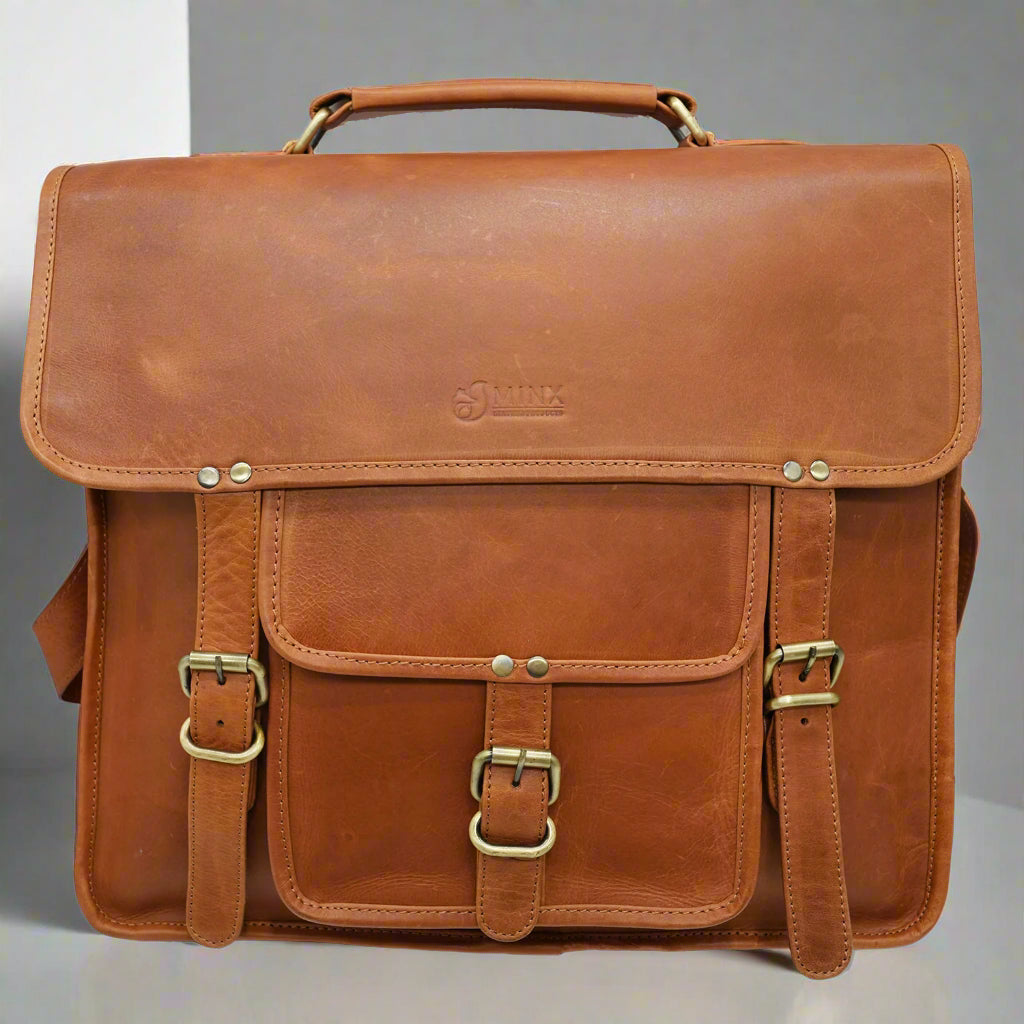 Cuban Leather Laptop Bag