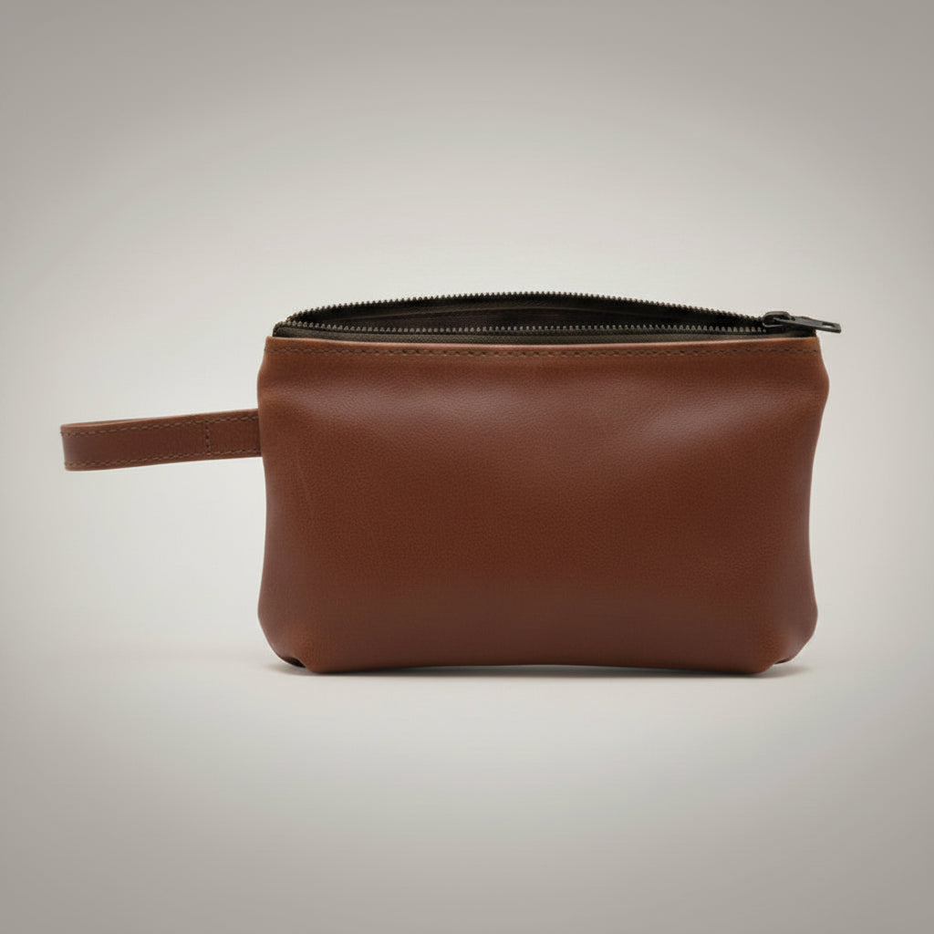 Leather Make up Bag with Hand cream and Lip ice