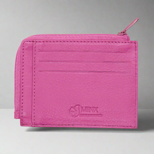 Dinki Pink Leather Card Holder