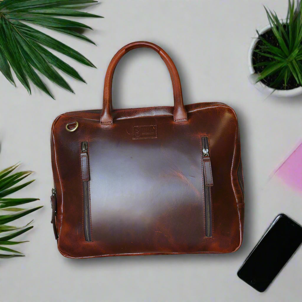 Ibiza Isle Leather Laptop Bag