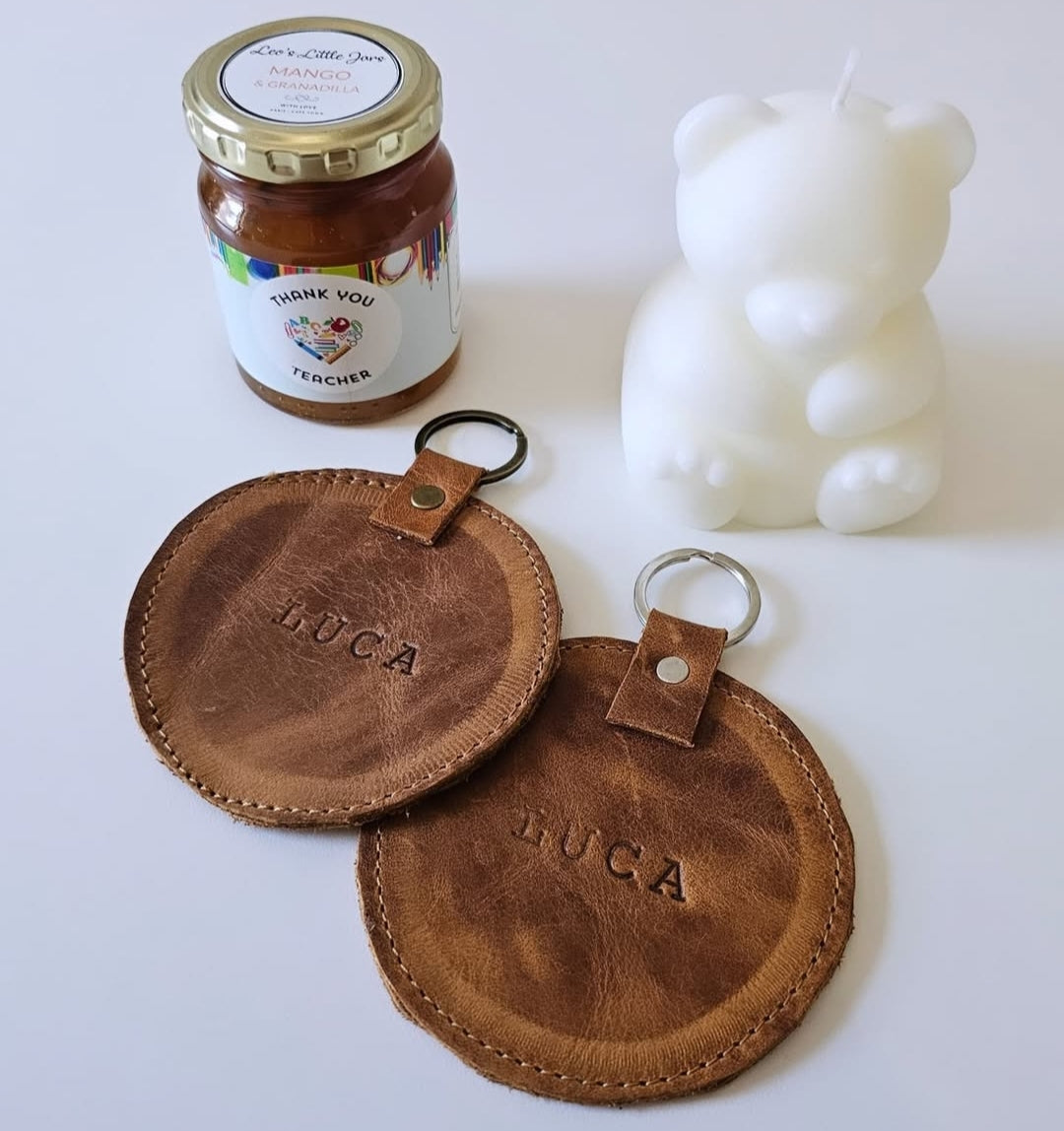 Round Leather Keyring