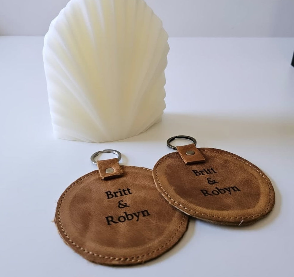 Round Leather Keyring