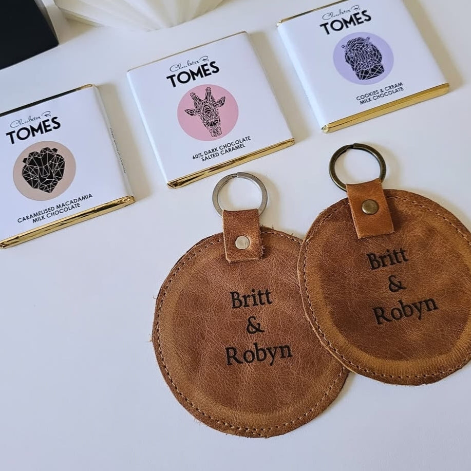 Round Leather Keyring