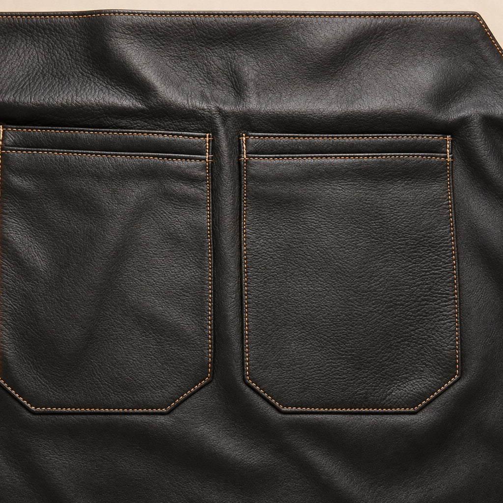Leather Waiter Apron – Genuine Leather with Adjustable Neck and Waist