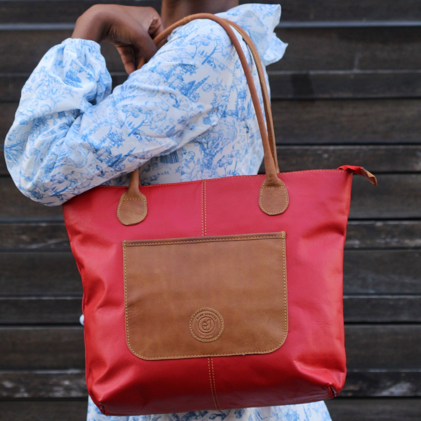 Ruby Leather Handbag Combo