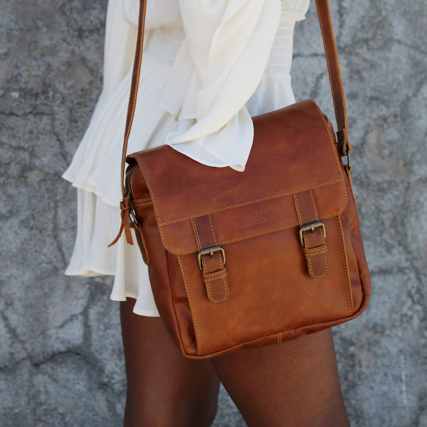 Jessie Leather Messenger Bag