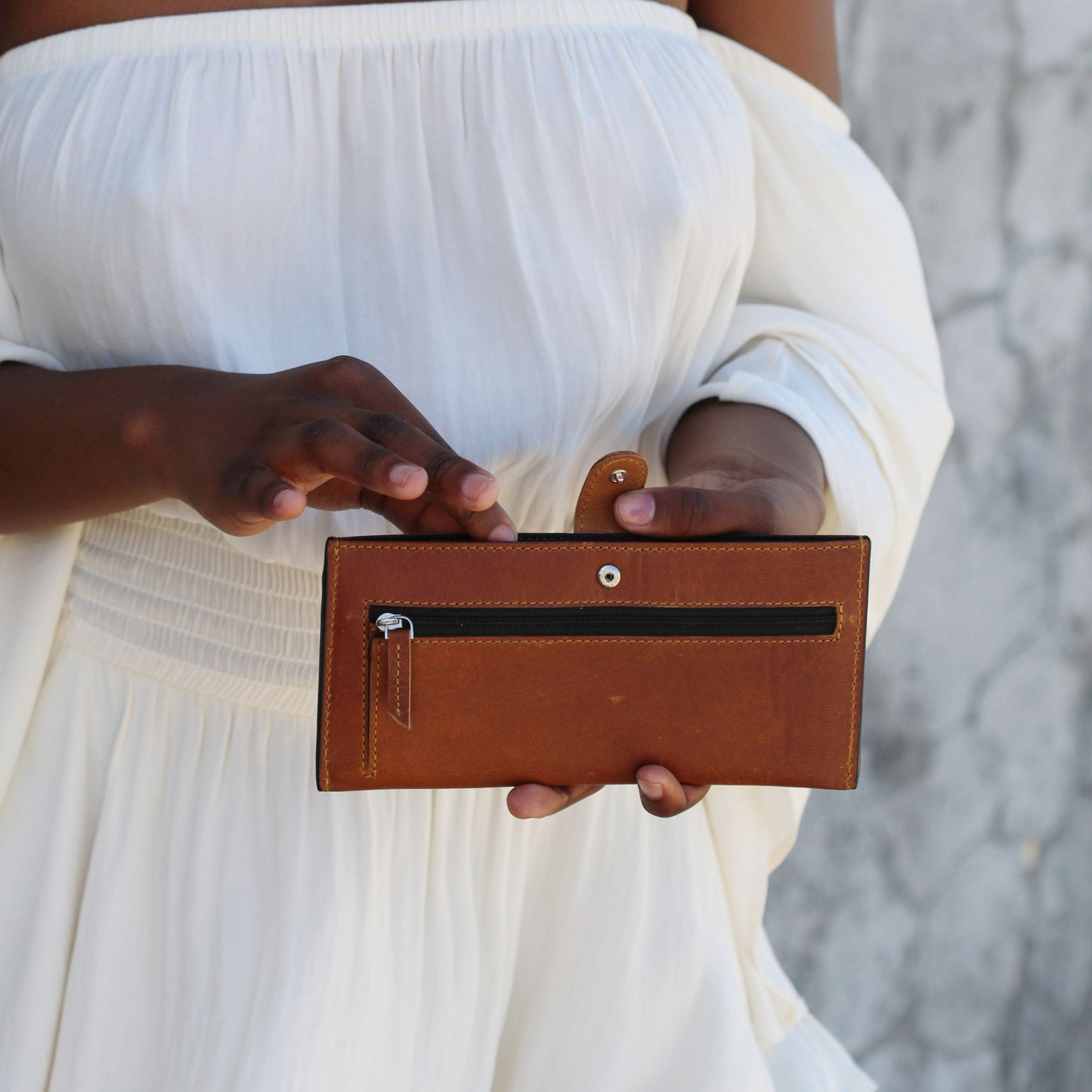 Sleek Red Leather Ladies Wallet
