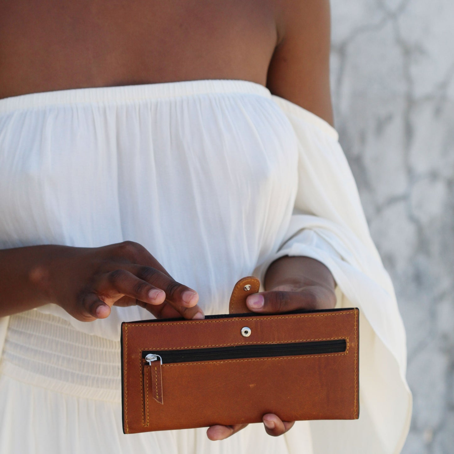 Sleek Red Leather Ladies Wallet
