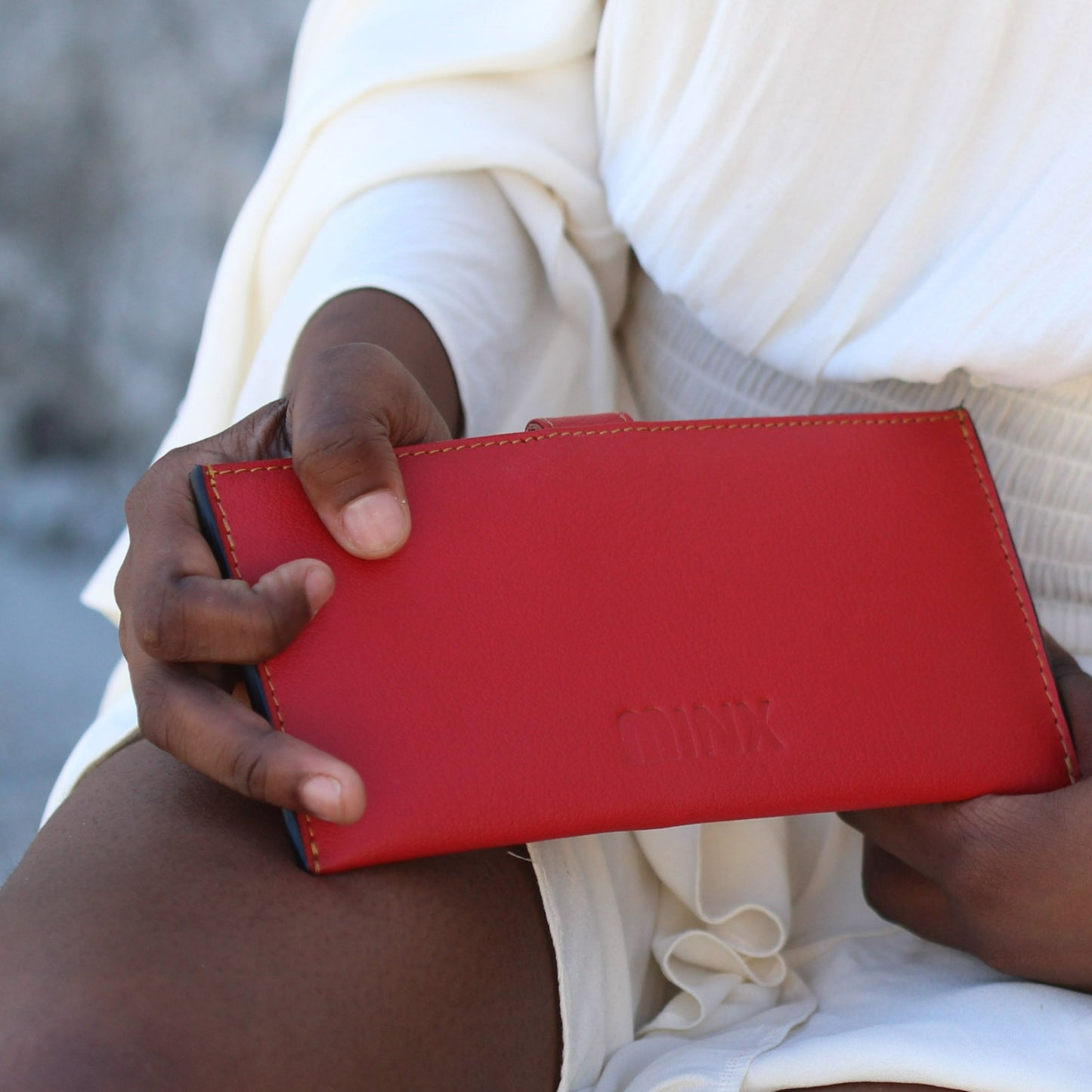 Sleek Red Leather Ladies Wallet