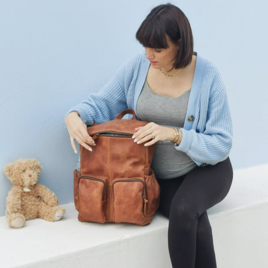 Luna Leather Nappy Backpack