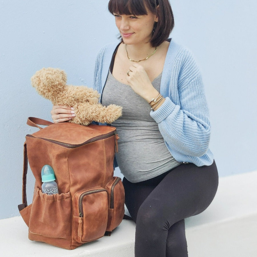 Luna Leather Nappy Backpack