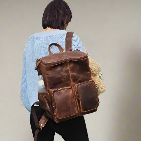 Luna Leather Nappy Backpack