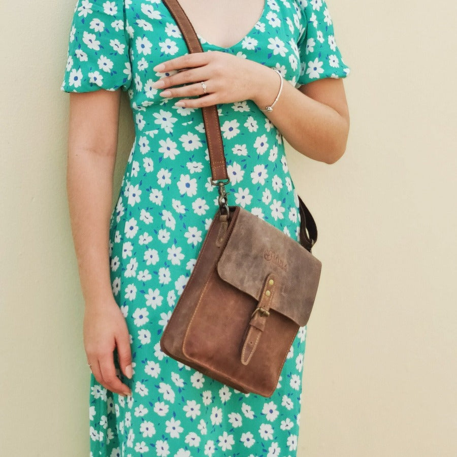 Sophia Leather Box Sling Bag