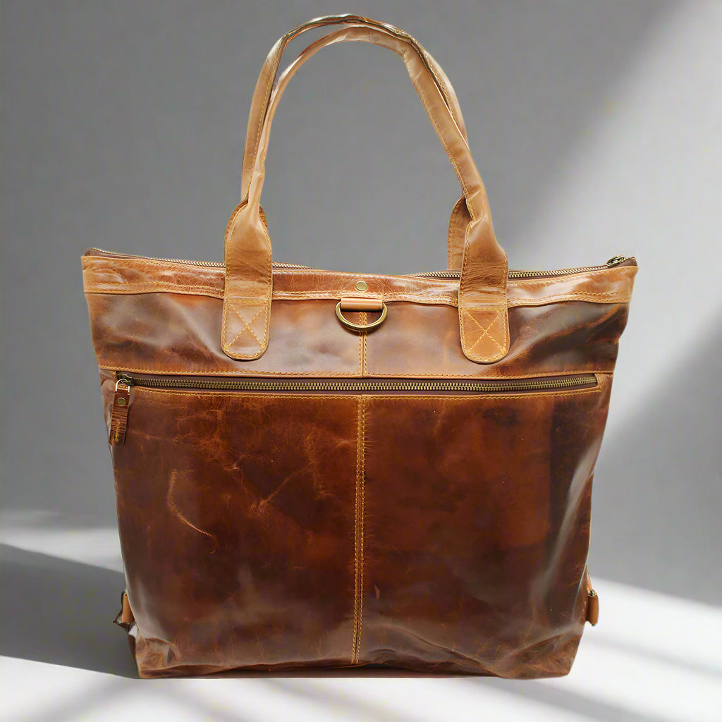 Hannah Leather Nappy Bag
