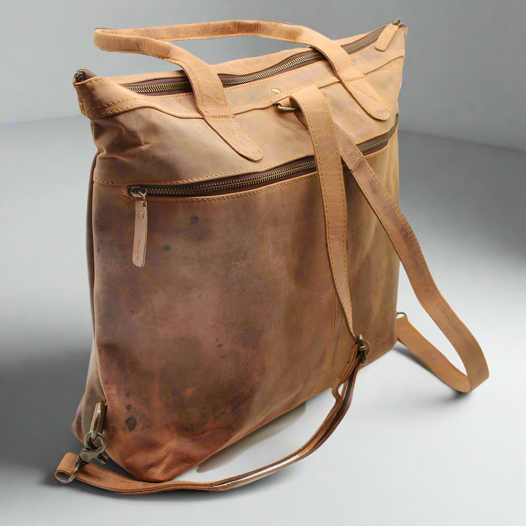 Hannah Leather Nappy Bag