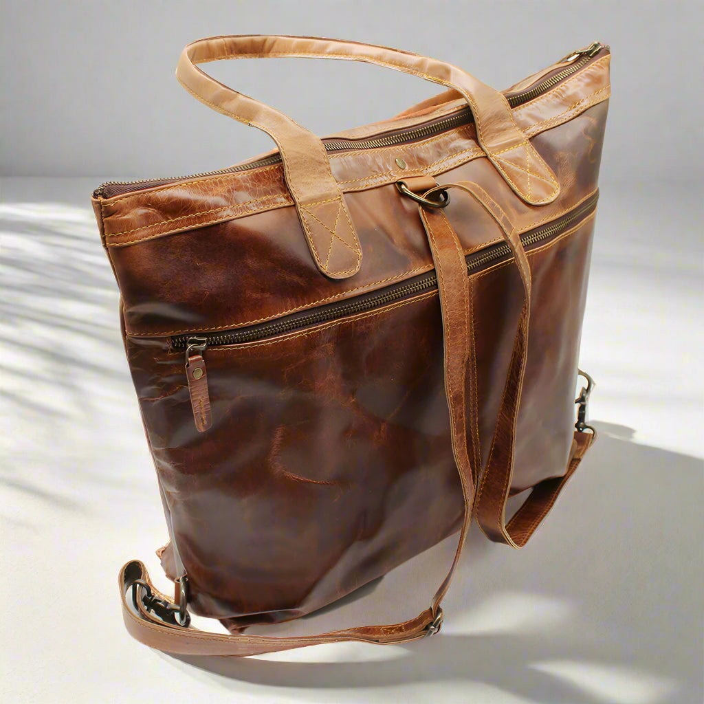Hannah Leather Nappy Bag