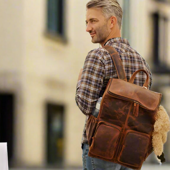 Luna Leather Nappy Backpack