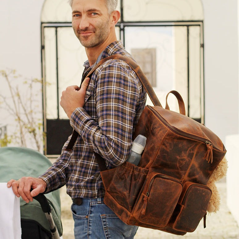 Luna Leather Nappy Backpack