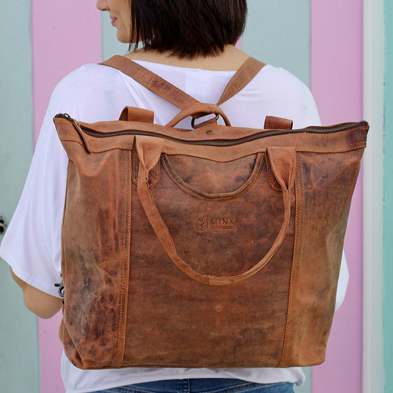 Hannah Leather Nappy Bag