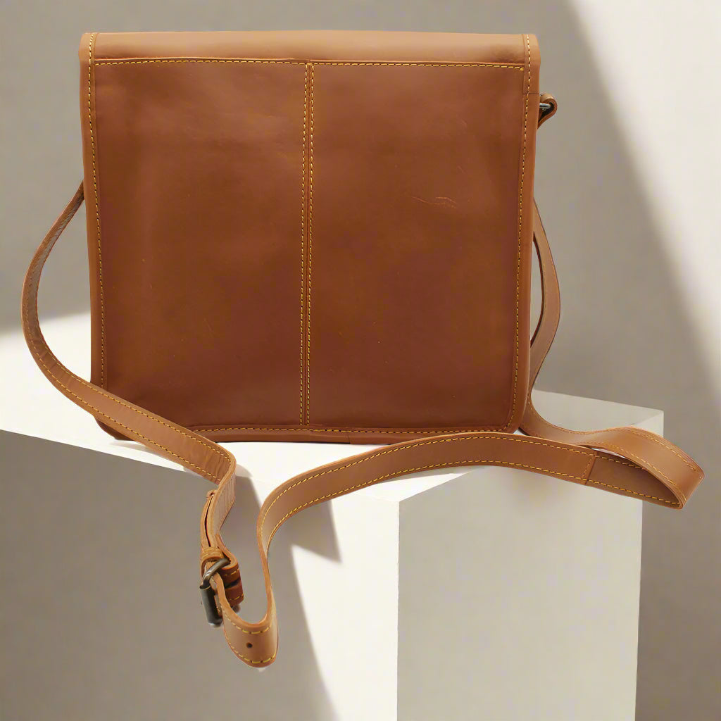Messenger Leather Bag with Buckle