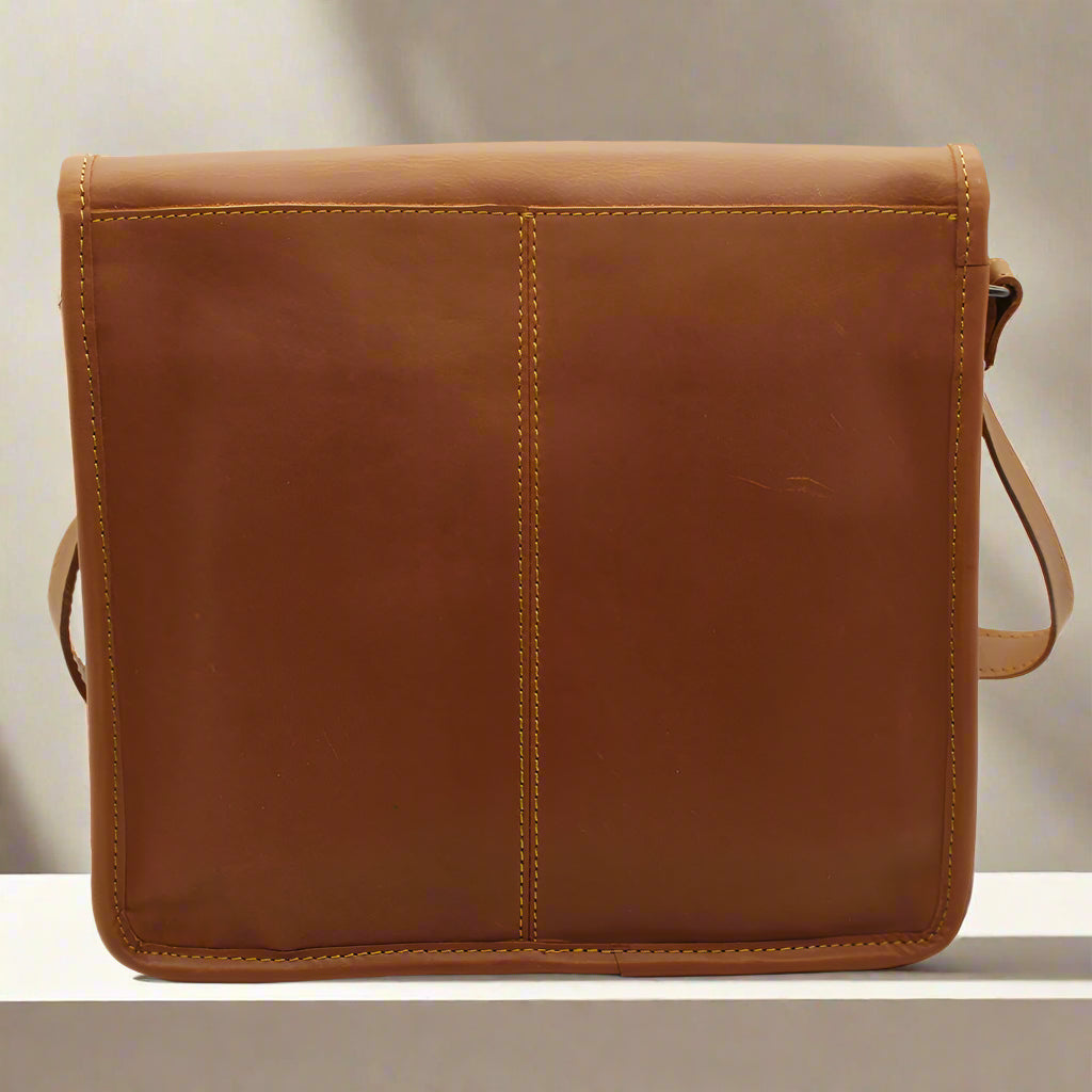 Messenger Leather Bag with Buckle