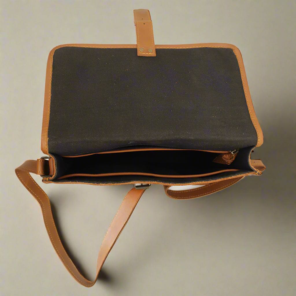 Messenger Leather Bag with Buckle
