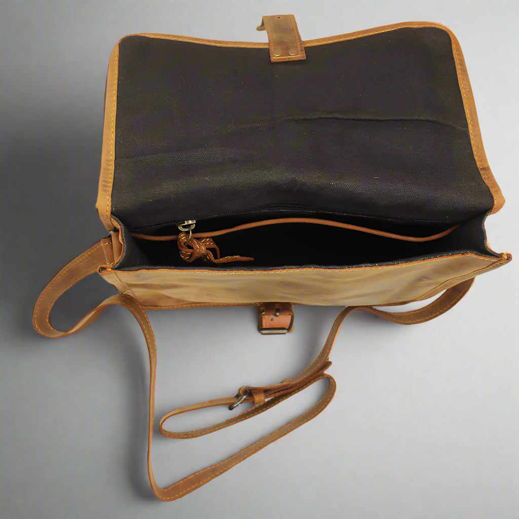 Messenger Leather Bag with Buckle