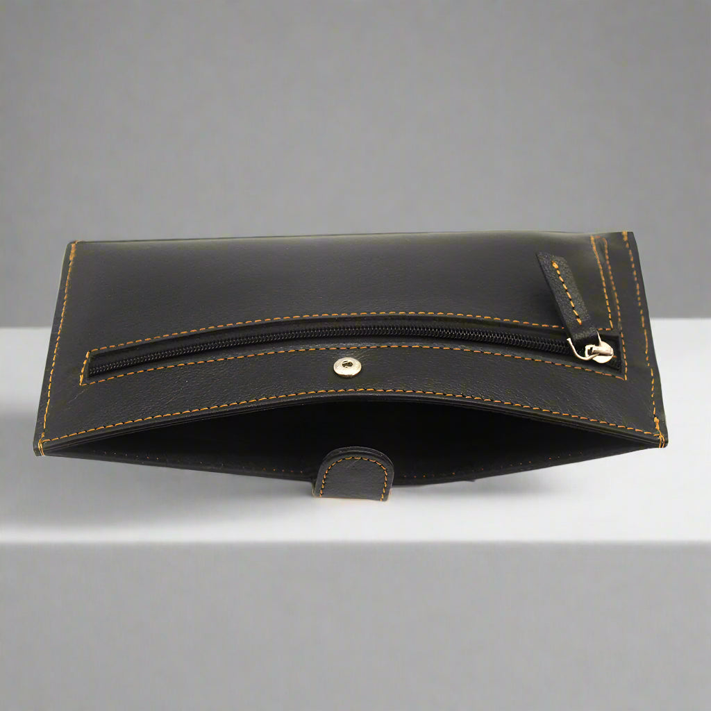 Sleek Red Leather Ladies Wallet