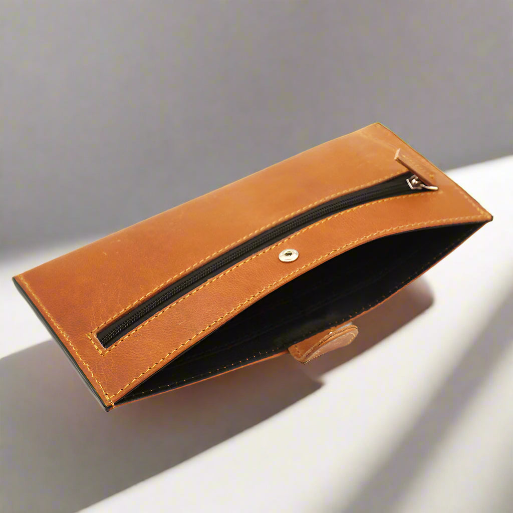 Sleek Red Leather Ladies Wallet