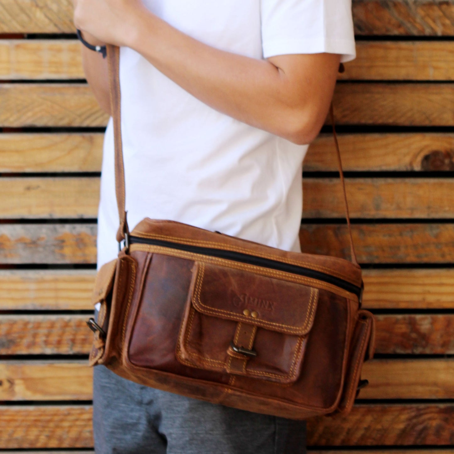 Vintage Leather Camera Bag
