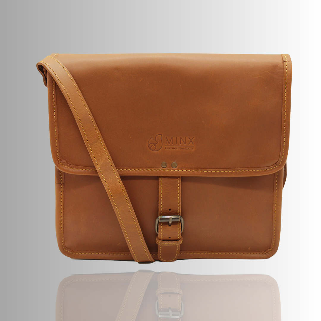 Messenger Leather Bag with Buckle