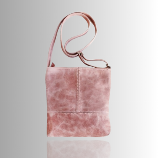 Pink Leather Sling Bag