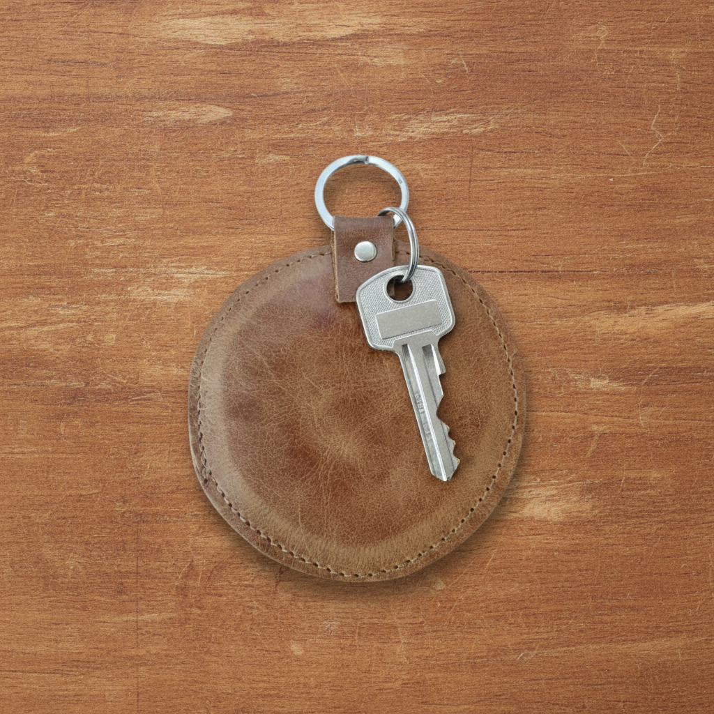 Round Leather Keyring