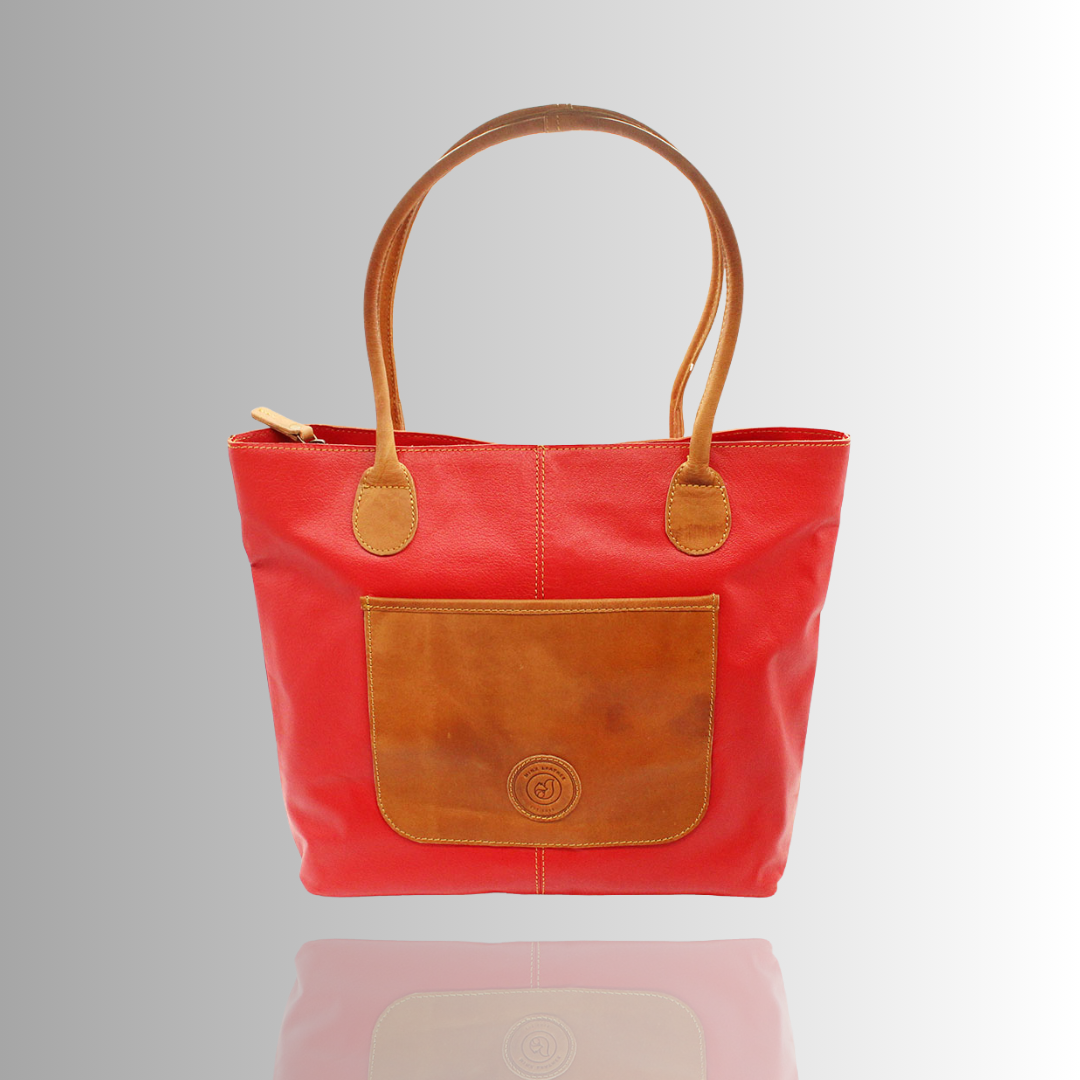 Ruby Leather Handbag Combo