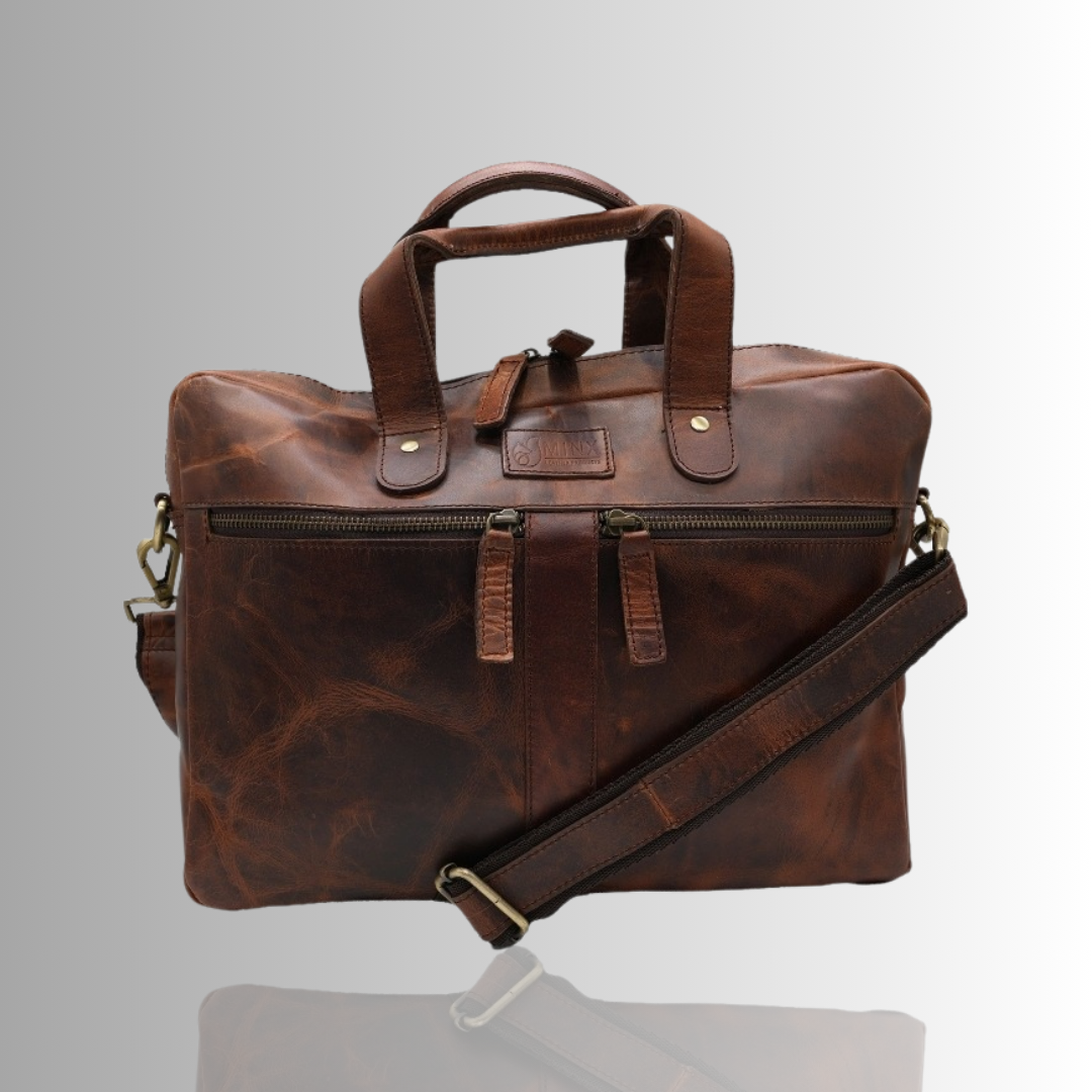Santorini Slim Leather Laptop Bag
