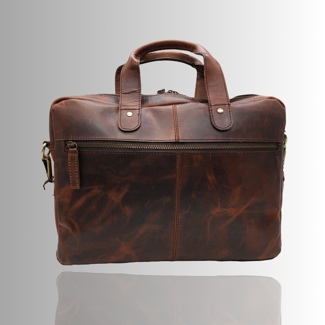 Santorini Slim Leather Laptop Bag