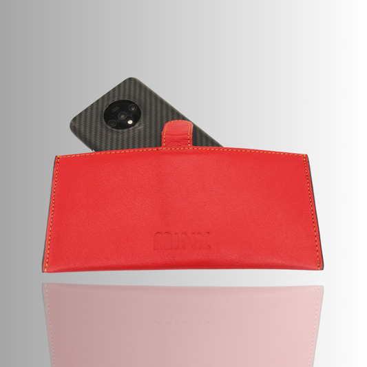 Sleek Red Leather Ladies Wallet