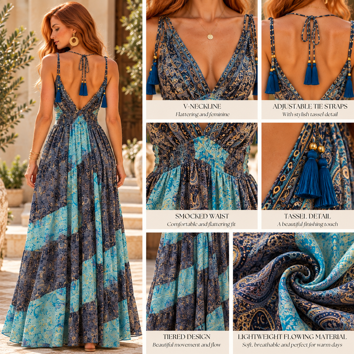 Sapphire Paisley Escape Maxi Dress