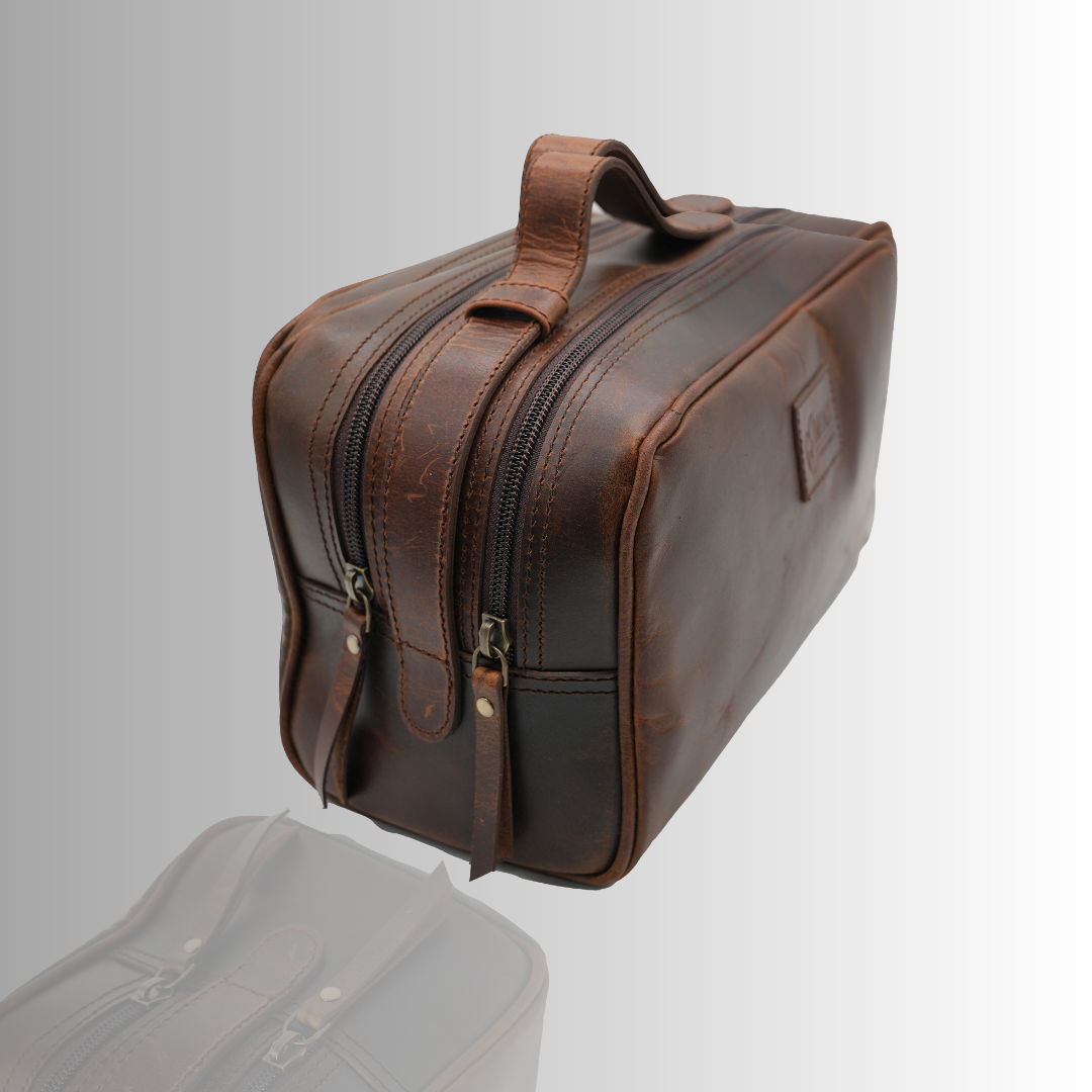 Vintage Double Zip Toiletry Bag